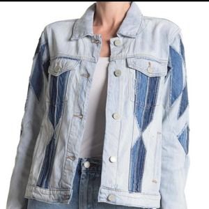 Blank NYC Patchwork Denim Jacket Size M NWT